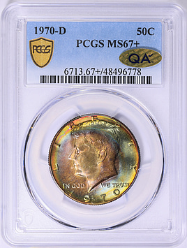 1970-D Kennedy Half Dollar PCGS MS-67+ (QA Gold) (Toned) (Item