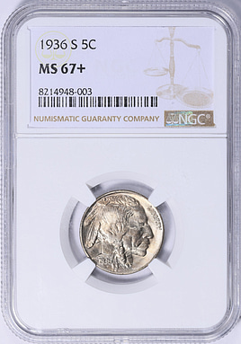 1936-S Buffalo Nickel NGC MS-67+ (Item 1864294) | GreatCollections 1936-S Buffalo Nickel NGC MS-67+ (Item 1864294) | GreatCollections