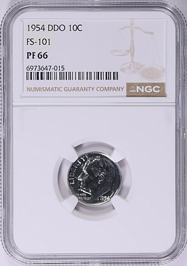1954 Roosevelt Dime Doubled Die Obverse FS-101 NGC Proof-66 (Item
