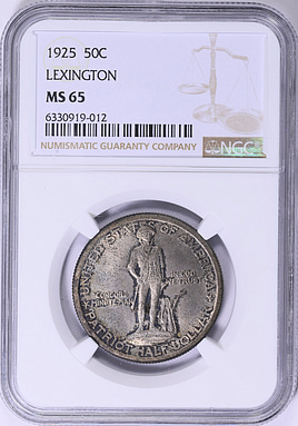 1925 Lexington-Concord Sesquicentennial Half Dollar NGC MS-65