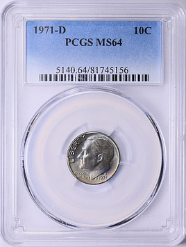 1971-D Roosevelt Dime PCGS MS-64 (Toned) (Item 1887788
