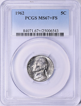 1962 Jefferson Nickel PCGS MS-67+ FS (Toned) (Item 1890173