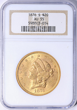 1876-S Liberty Gold Double Eagle NGC AU-55 (Item 1898877