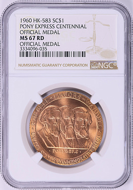 1960 HK-583 So-Called Dollar Pony Express Centennial Official