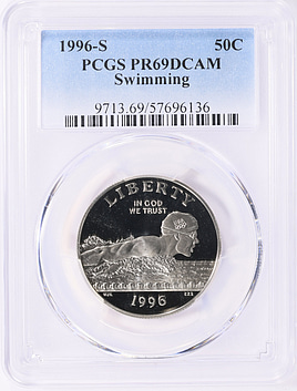 1996-S XXVI Olympiad Swimming Clad Half Dollar PCGS Proof-69 DCAM