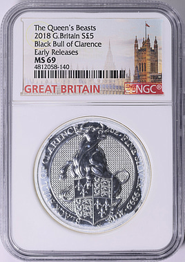 最高鑑定2018英国クイーンズビースト漆黒の猛牛ブラックブル堂々たる2オンス銀貨 最高鑑定2018英国クイーンズビースト漆黒の猛牛ブラックブル堂々たる2