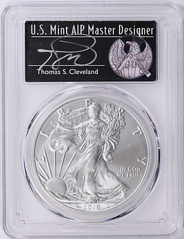 2019-W $1 Silver Eagle Burnished First Day of Issue PCGS SP-70