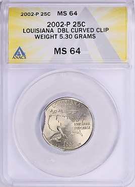 Supreme ANARCHY QUARTER COIN 2個セット 激レア Mint Error 2002-P State Quarter Louisiana Double Curved Clip