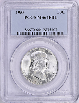 1955 Franklin Half Dollar PCGS MS-64 FBL (Item 1923348