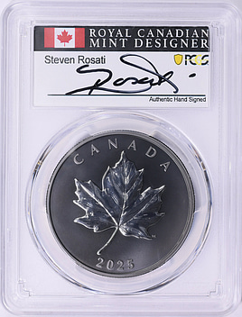 Canada 2025 Silver $20 Elegant Maple Rhodium Plated Matte Finish