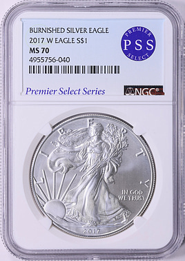 2017-W $1 Silver Eagle Burnished NGC MS-70 (Premier Select Series