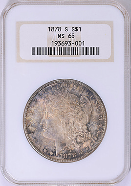 1878-S Morgan Silver Dollar NGC MS-65 OH (Toned) (Item 1929747