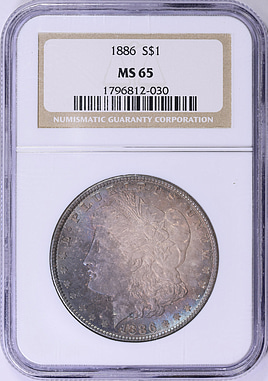 1886 Morgan Silver Dollar NGC MS-65 (Toned) (Item 1930542