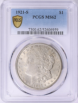 1921-S Morgan Silver Dollar PCGS MS-62 (Item 1933689