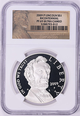 2009-P Abraham Lincoln Bicentennial Silver Dollar NGC Proof-69 UC