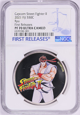 Fiji 2021 Colorized Silver 50 Cents Street Fighter II Ryu First