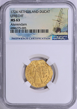 Netherlands - Utrecht 1724 Gold Ducat KM-7.4 NGC MS-63 (Akerendam