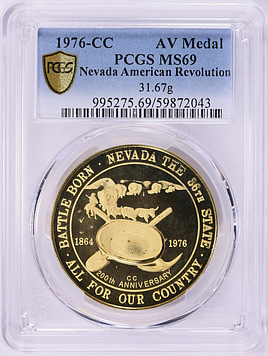 1976-CC Gold American Revolution Bicentennial Nevada Commemorative
