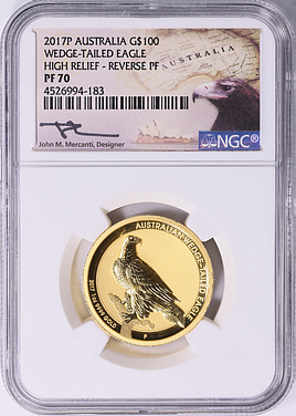 Australia 2017-P Gold $100 Wedge-Tailed Eagle High Relief Reverse