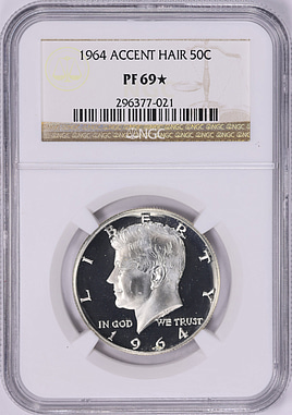 1964 Kennedy Half Dollar Accented Hair NGC Proof-69 ☆ (Item