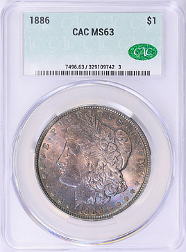 1886 Morgan Silver Dollar CACG MS-63 (Toned) (Item 1946775