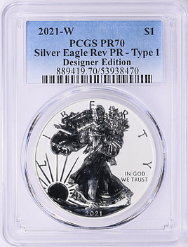 2021-W $1 Silver Eagle Reverse Proof Type 1 Designer Edition PCGS