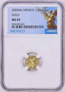 Mexico 2005-Mo Gold 1/20 Onza Libertad KM-671 NGC MS-69 (AGW