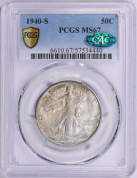 1940-S Walking Liberty Half Dollar PCGS MS-67 (CAC Green) (Item