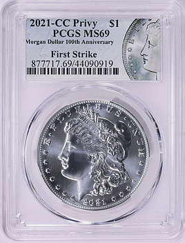 2021-CC Morgan Silver Dollar CC Privy 100th Anniversary First