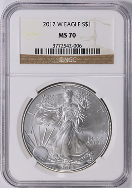 2012-W $1 Silver Eagle Burnished NGC MS-70 (Item 1963922