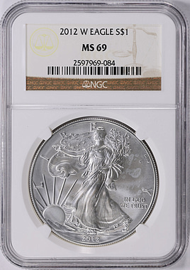 2012-W $1 Silver Eagle Burnished NGC MS-69 (Item 1964014