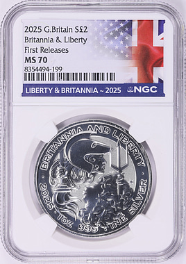 Great Britain 2025 Silver £2 Britannia and Liberty First Releases