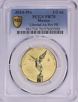 Mexico 2024-Mo Gold 1/2 Onza Libertad Reverse Proof KM-674 PCGS