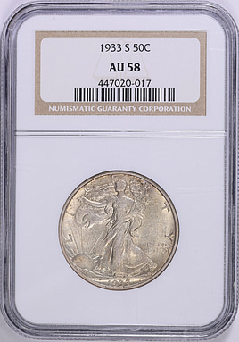 1933-S Walking Liberty Half Dollar NGC AU-58 (Item 1968088