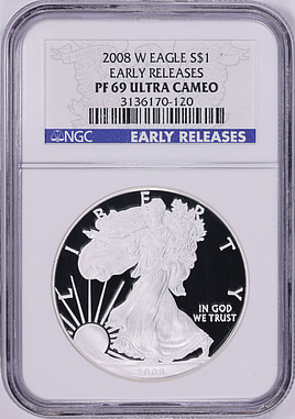 2008-W $1 Silver Eagle Early Releases NGC Proof-69 UC (Item