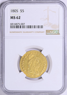 1805 Capped Bust Right Gold Half Eagle NGC MS-62 (Item 1975496