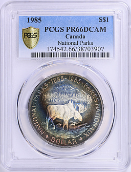 Canada 1985 Silver Dollar National Parks KM-143 PCGS Proof-66 DCAM