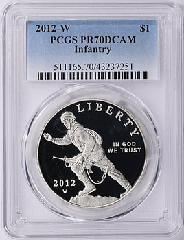 2012-W Infantry Silver Dollar PCGS Proof-70 DCAM (Item 1976600