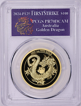 Australia 2024-P125 Gold $100 Golden Dragon KM-4805 First Strike
