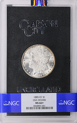 1885-CC Morgan Silver Dollar GSA Hoard NGC MS-66+ (GSA Holder