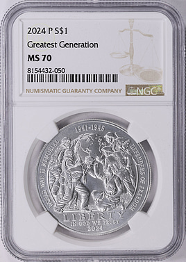 2024-P Greatest Generation Silver Dollar NGC MS-70 | NGC Cert