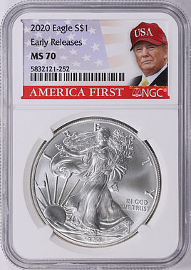 2020 $1 Silver Eagle Early Releases NGC MS-70 (Donald Trump Label