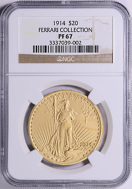 1914 Saint-Gaudens Gold Double Eagle NGC Proof-67 (Ferrari Collection)