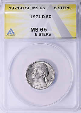 1971-D Jefferson Nickel ANACS MS-65 5 Steps (Item 1995884