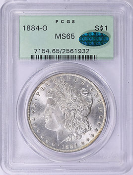 1884-O Morgan Silver Dollar PCGS MS-65 (CAC Green) OGH (Item