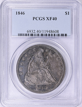 1846 Seated Liberty Silver Dollar PCGS XF-40 (Item 1998017
