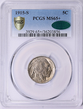 1915-S Buffalo Nickel PCGS MS-65+ (CAC Green) (Item 1998275