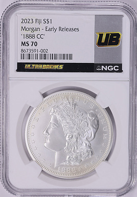 Fiji 2023 Silver Dollar 1888-CC Morgan Early Releases NGC MS-70