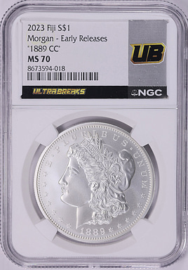 Fiji 2023 Silver Dollar 1889-CC Morgan Early Releases NGC MS-70