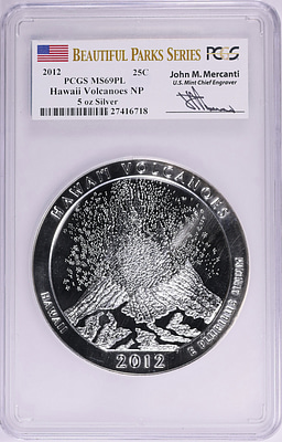2012 America the Beautiful 5 oz. Silver Quarter Hawaii Volcanoes
